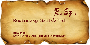Rudinszky Szilárd névjegykártya